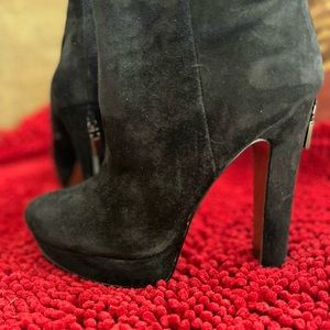 BCBGeneration black suede booties size 7 1/2.